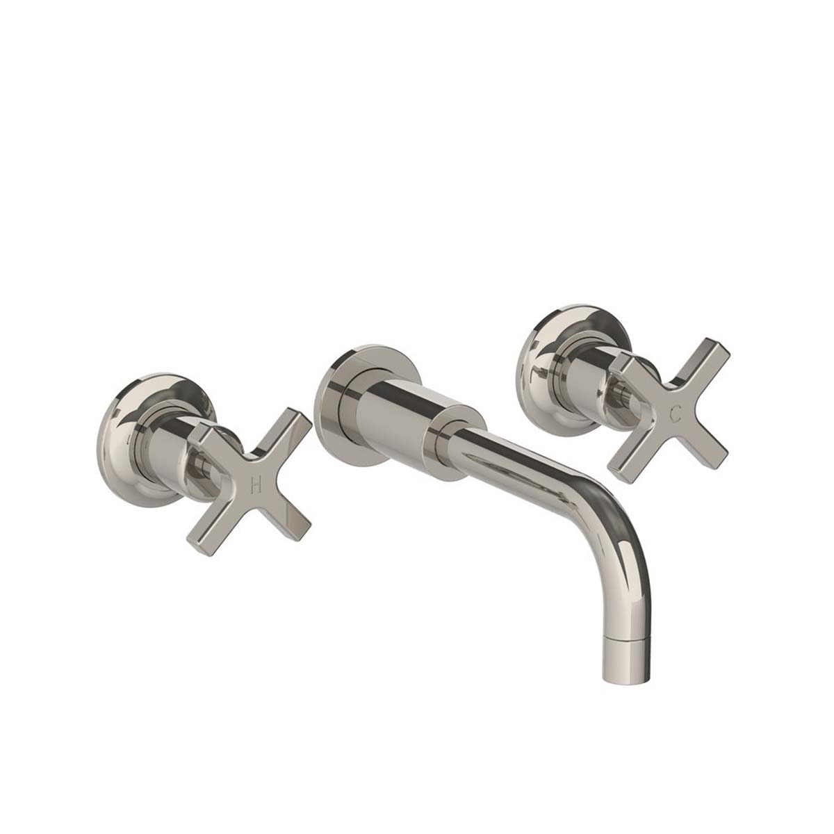 Lefroy Brooks Zu wall mounted basin mixer with Mackintosh cross handles