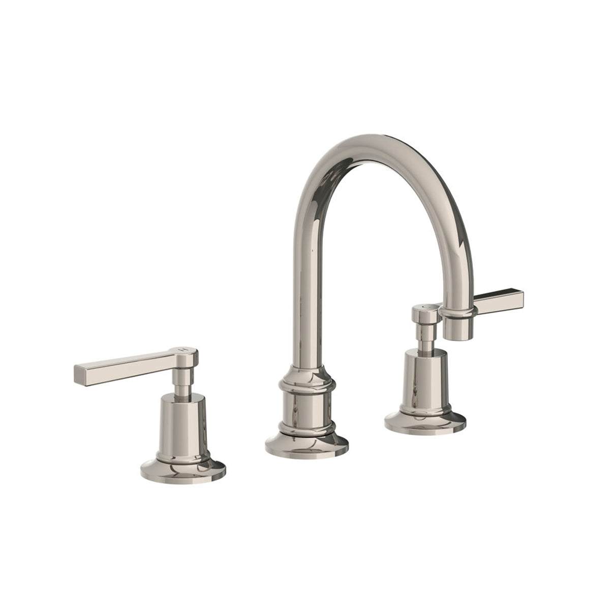Lefroy Brooks Mackintosh tubular basin mixer with metal levers & click-up waste