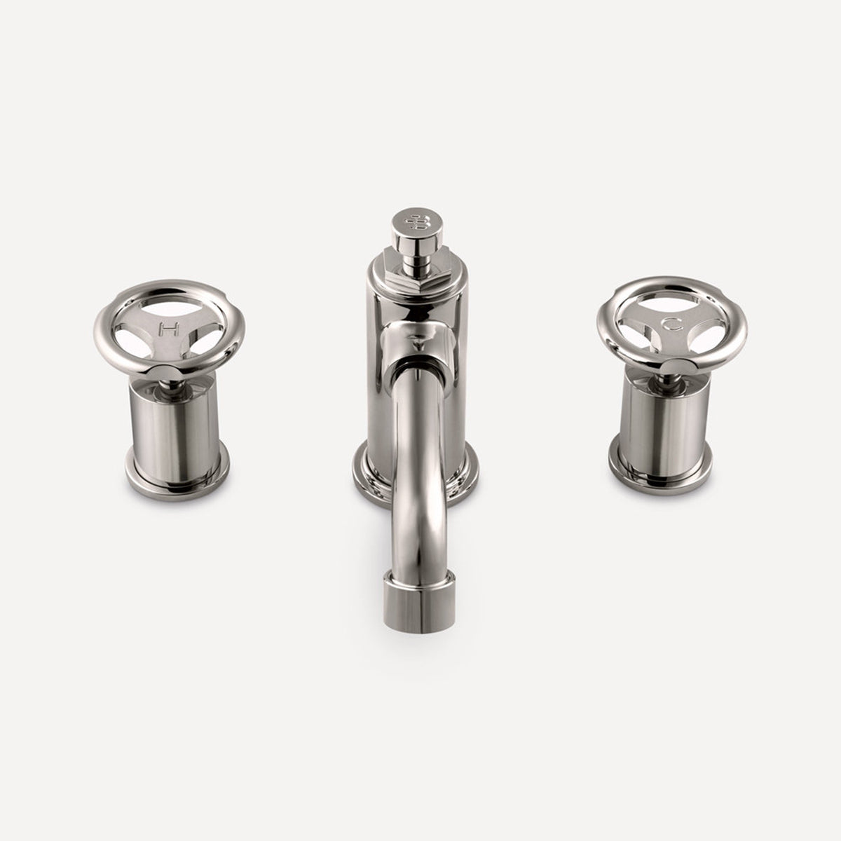 Lefroy Brooks Ten Ten basin mixer with handwheels and pop-up waste
