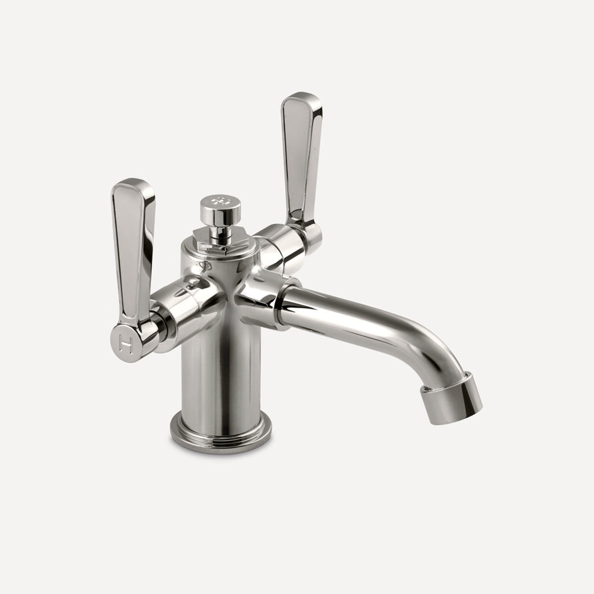 Lefroy Brooks Ten Ten mono basin mixer with levers and pop-up waste