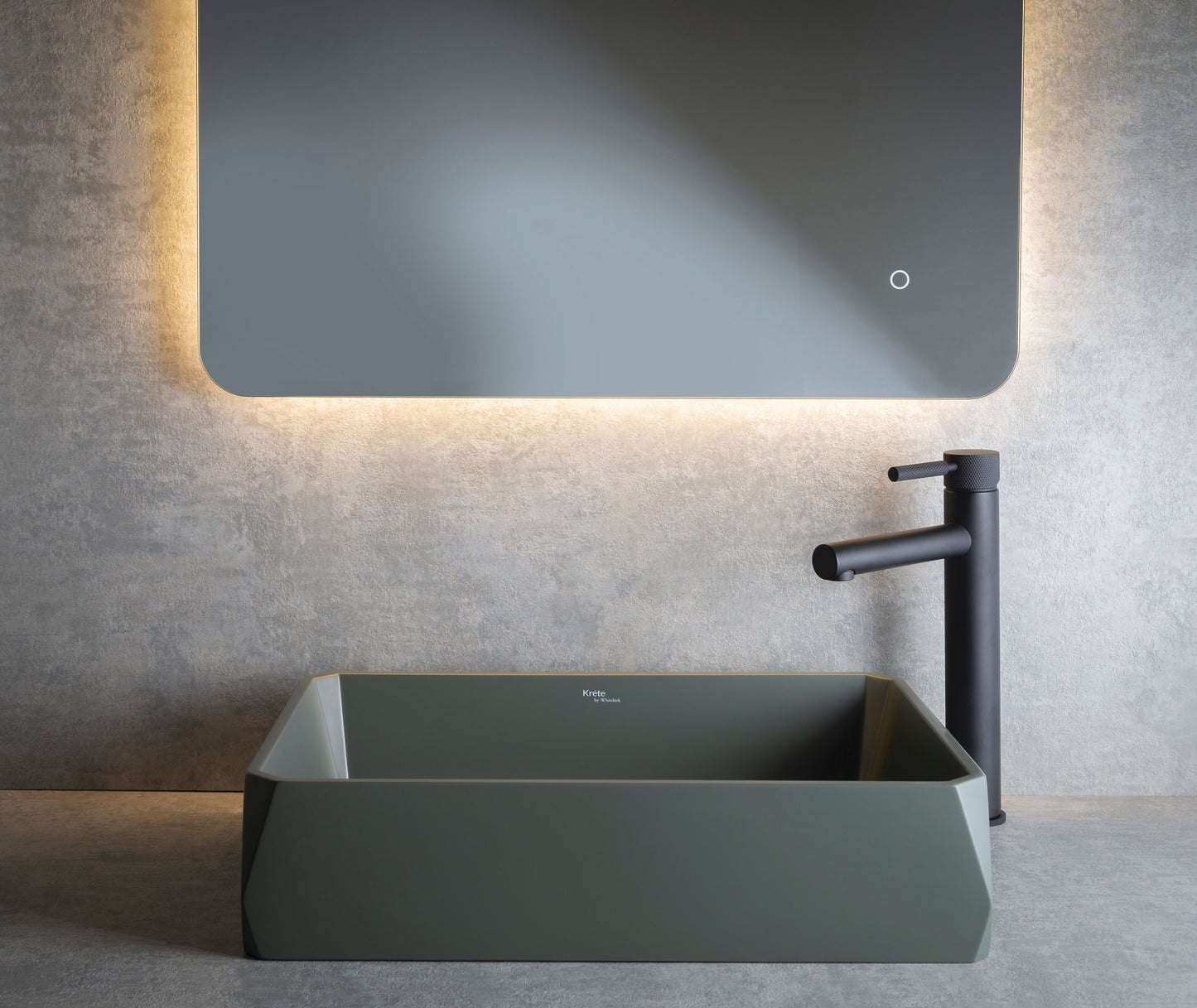 Luxe81 Loutro Concrete Basin with Faceted Corners 500 x 350 x 120mm