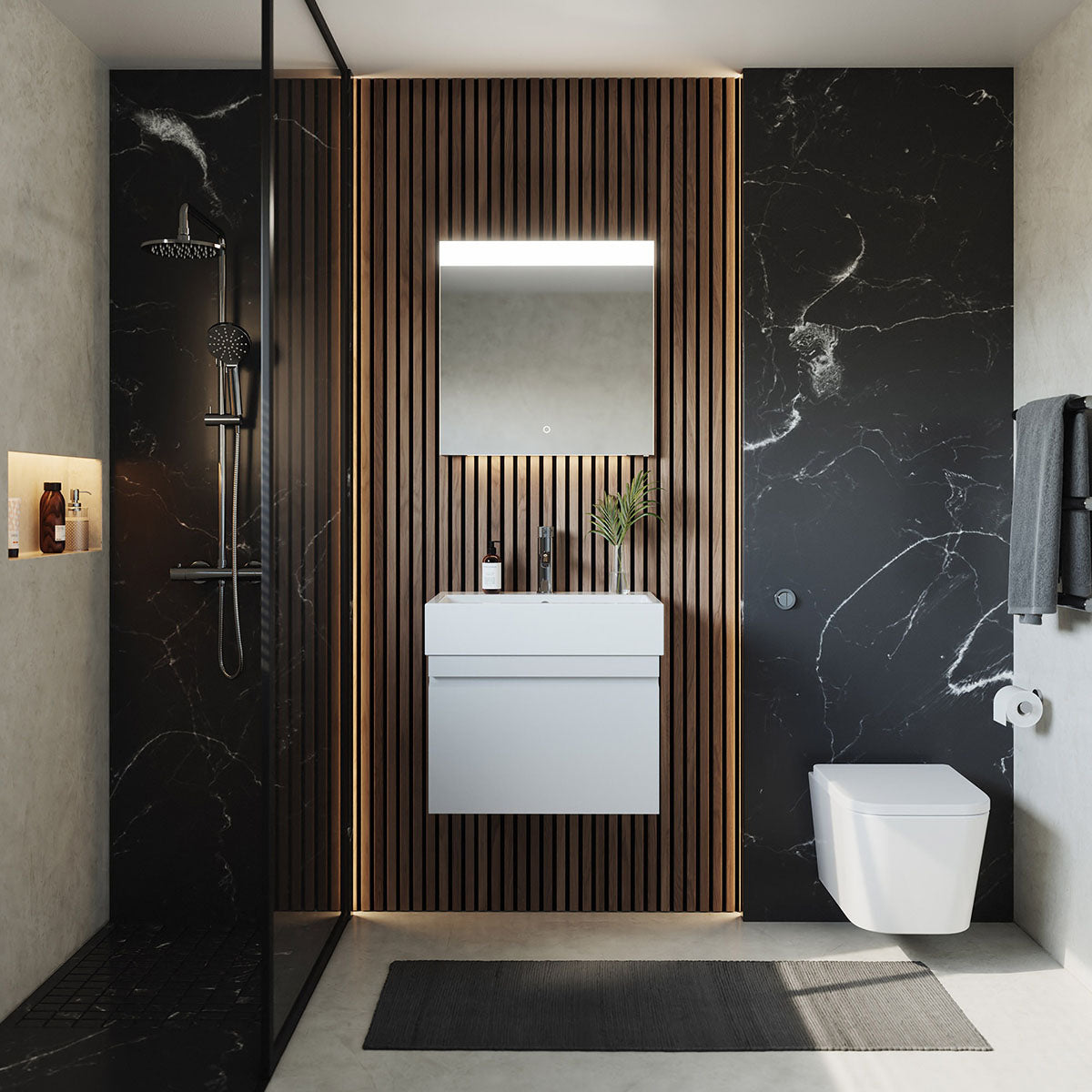Saneux Matteo Gloss White Rimless Wall Hung WC Pan MAWH01