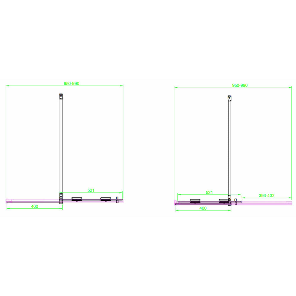 Luxe81 Momentum Sliding Shower Door