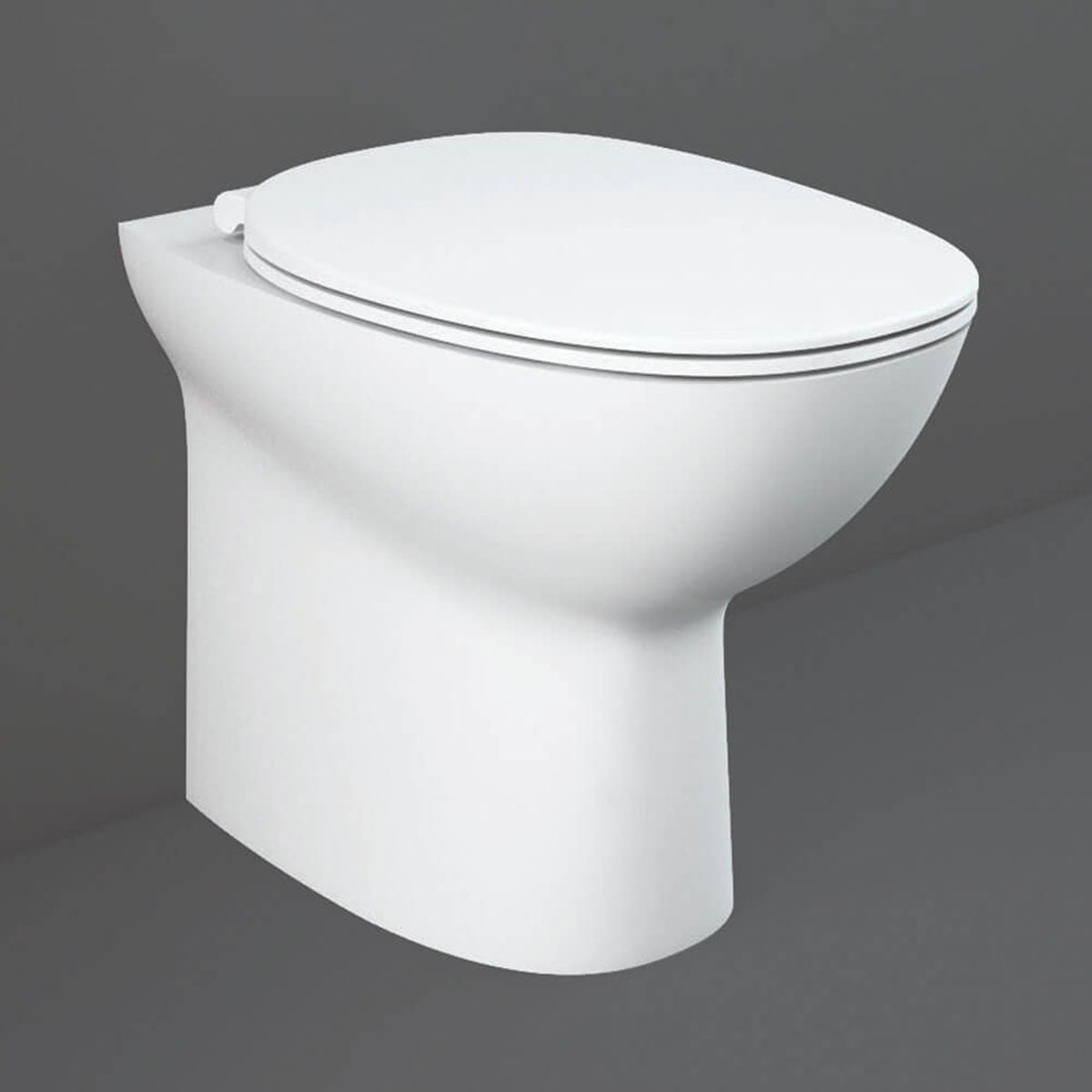 RAK Morning Rimless Back-To-Wall Floor Mounted White Toilet With Soft Close Seat MORWC1346A