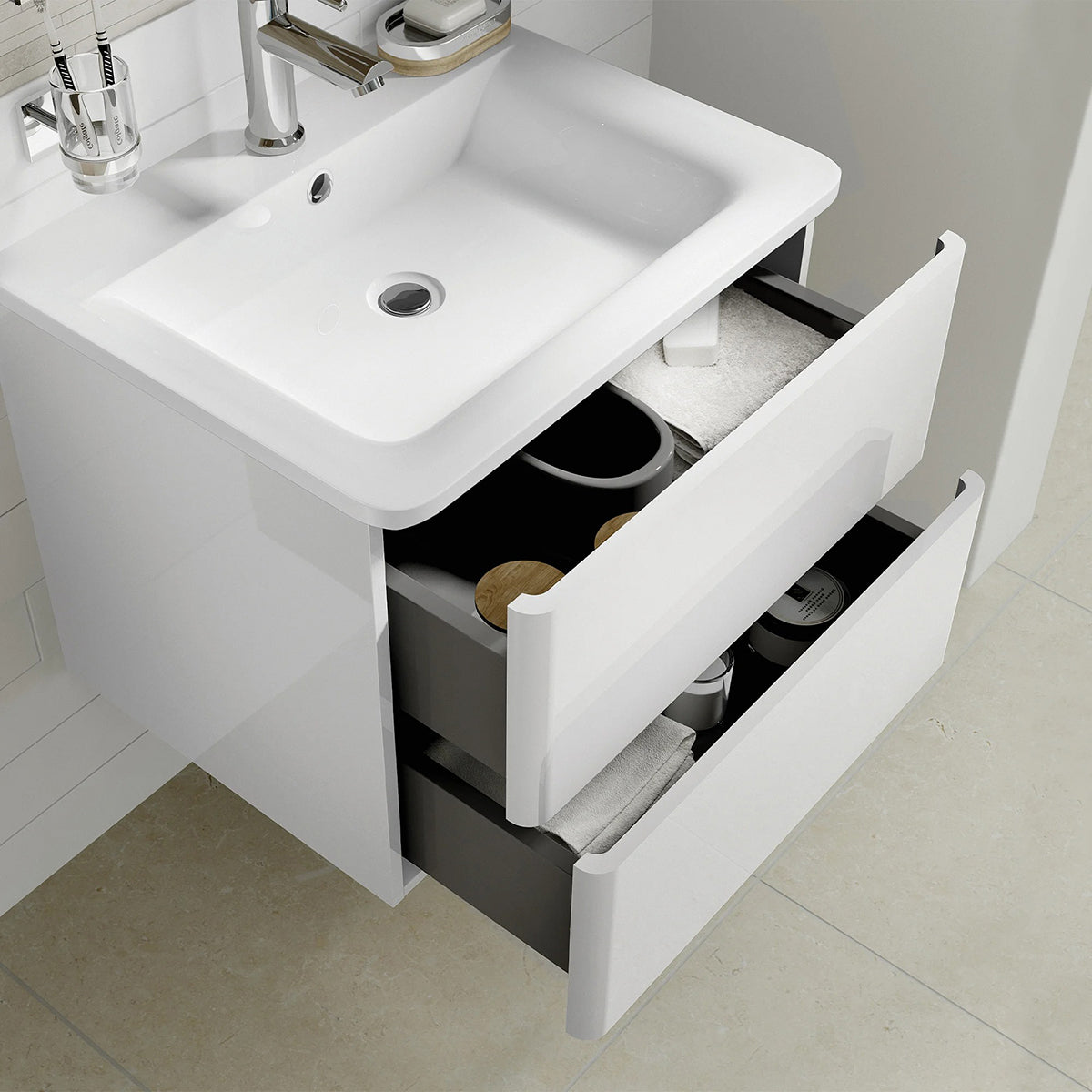 Glyde Bathroom Unit - Gloss White ONLY