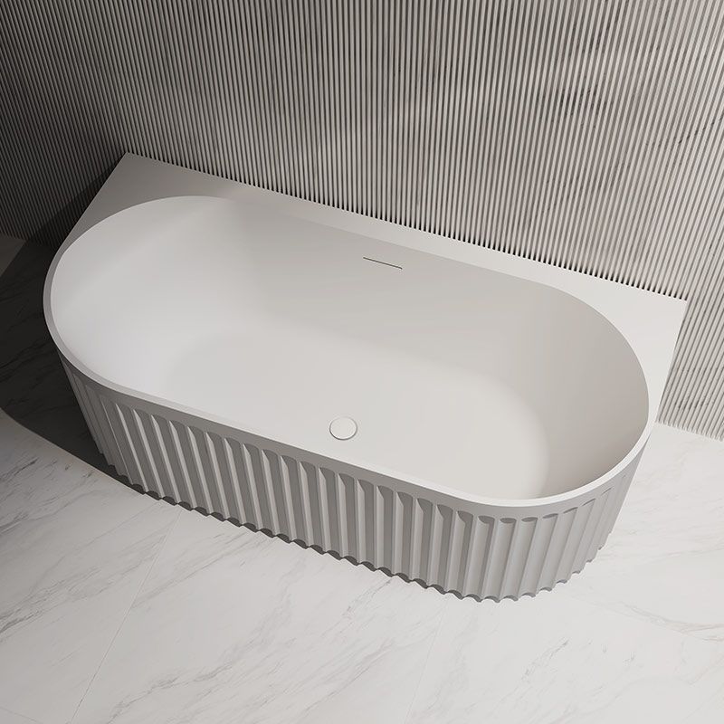 Luxe81 Newry 1700mm Fluted Back To Wall Freestanding Gloss Acrylic Bath