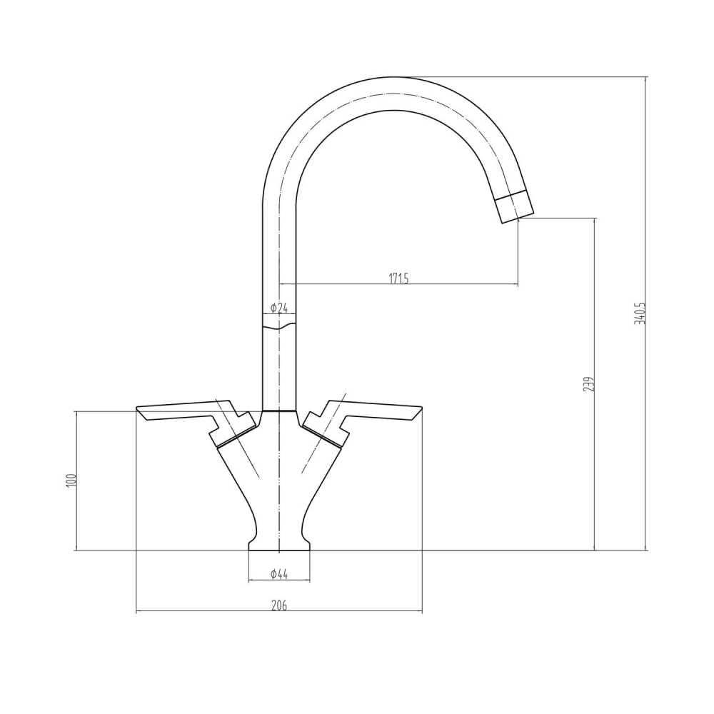Luxe81 Ilkley Brushed Nickel Kitchen Mixer Tap