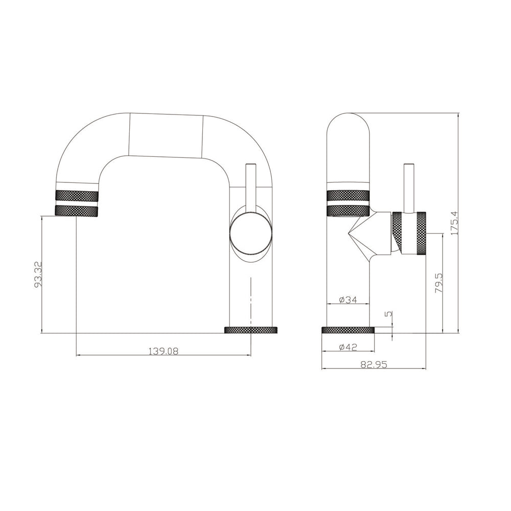 Luxe81 Core Side Lever Basin Mono Tap