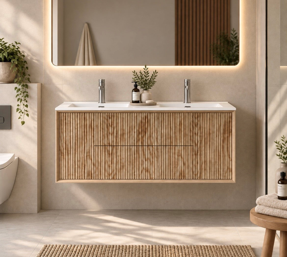 Luxe81 ORA 1200mm Walnut Cabinet With Matte Basin