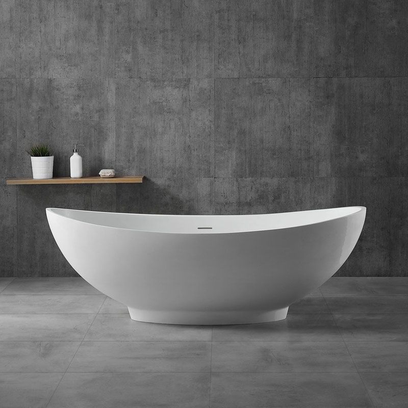 Luxe81 Perth 1600mm Moon Freestanding Solid Surface Matt Bath