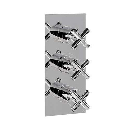 Crosswater MPRO Crosshead 2 Outlet 3 Handle Shower Valve Chrome