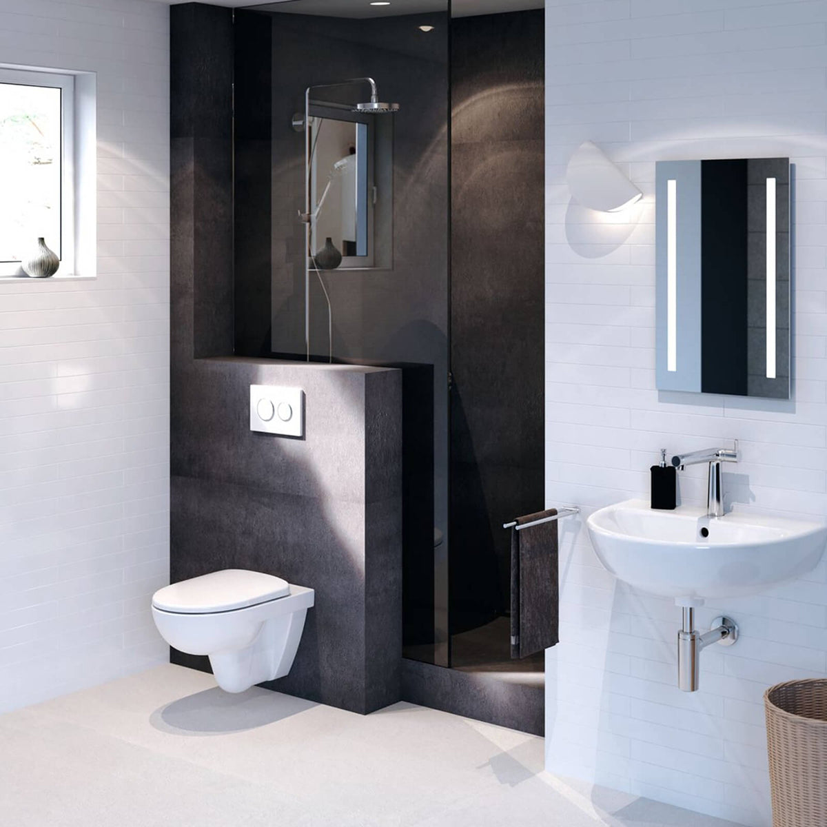 Geberit Selnova Grab And Go 355 x 530mm Wall Hung WC Rim-Free Toilet 501.751.00.1