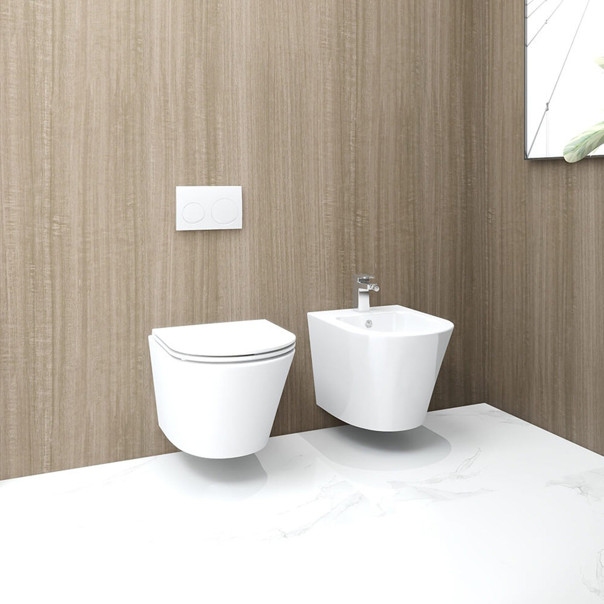 IMEX Arco 520mm White Wall Hung WC Pan With Fixing CH1088