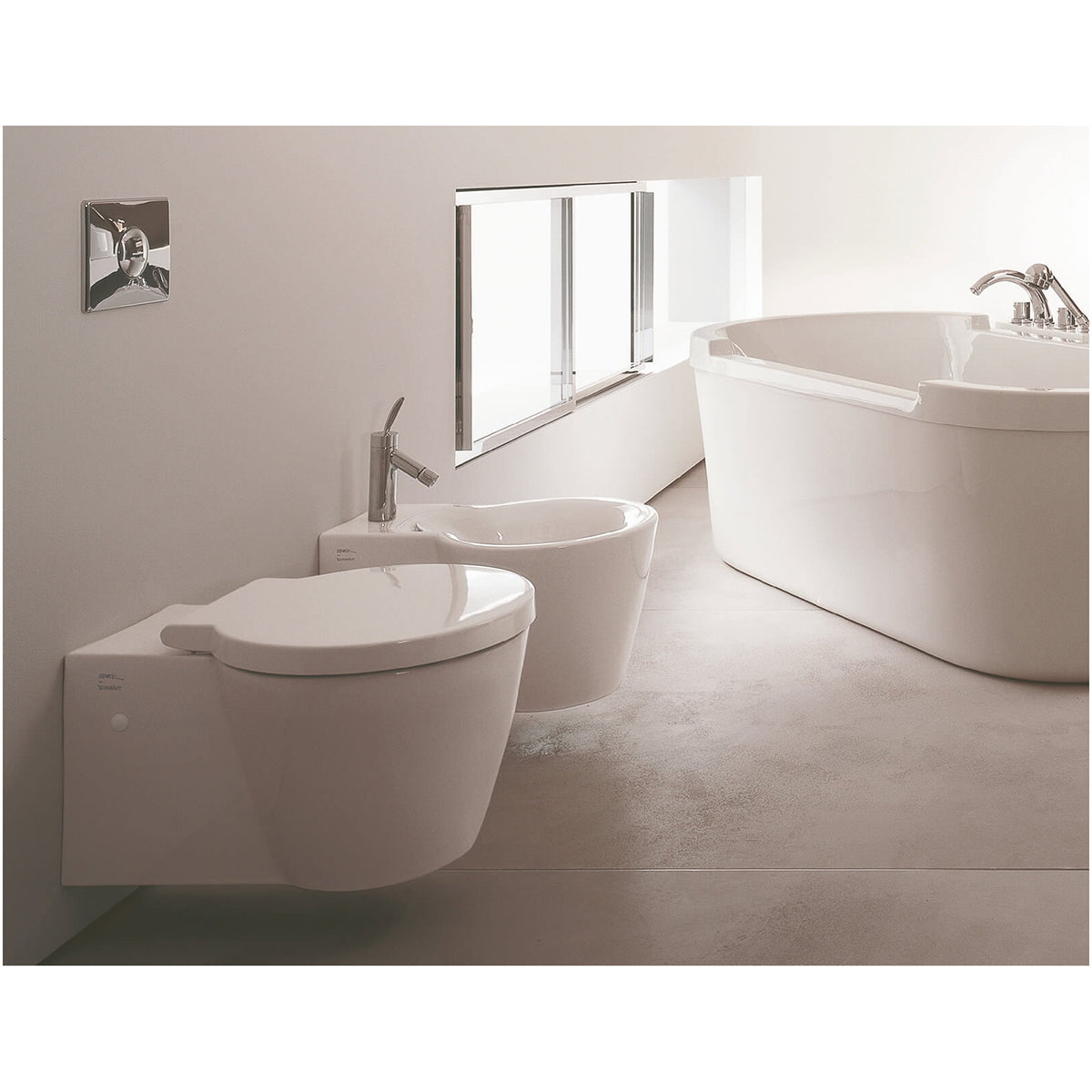 Duravit Starck 1 White Wall Mounted Toilet With Seat And Cover 0210090064