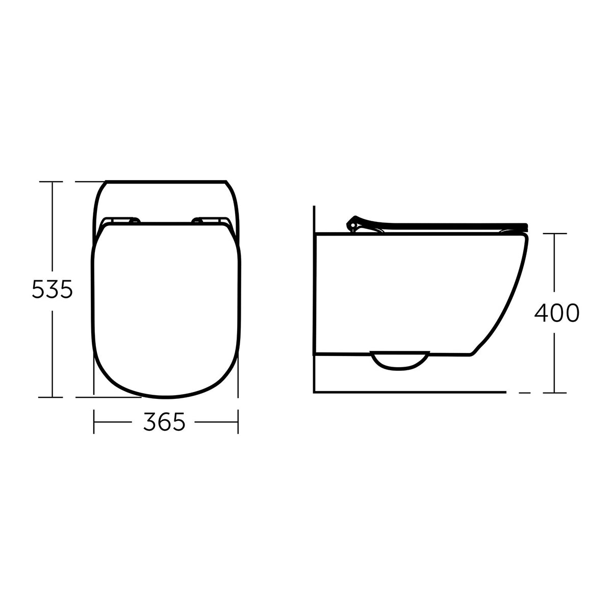Ideal T354501 Standard Tesi Aquablade White Wall Hung WC Pan 535mm