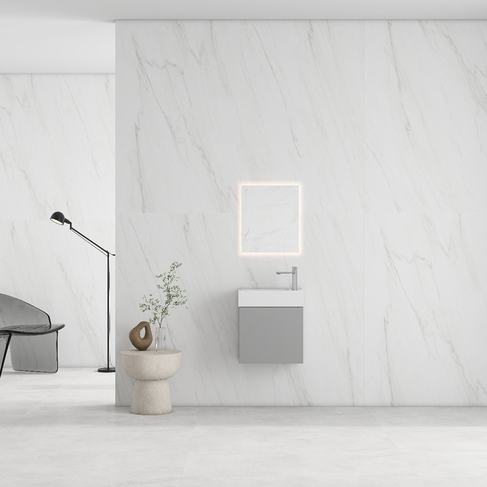 Luxe81 RIO 450mm 1 Door Light Grey Cabinet and Basin