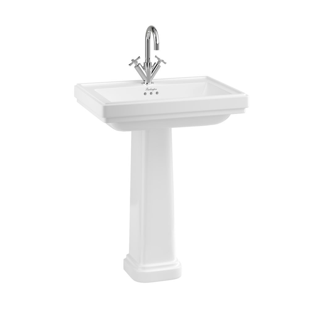 Burlington RIV2 2TH Riviera 65cm Square Basin with Two Tap Holes