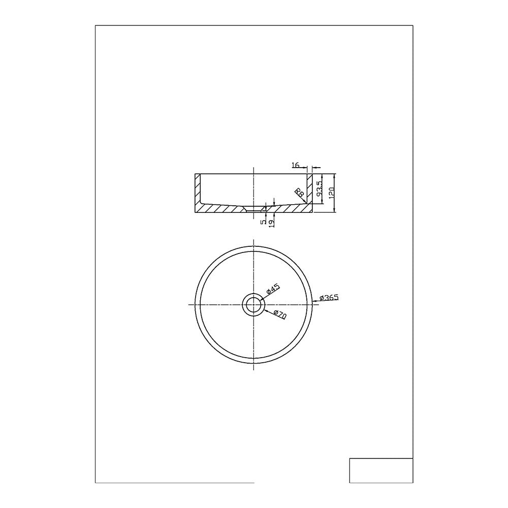 Luxe81 Rok 365mm Round Basin