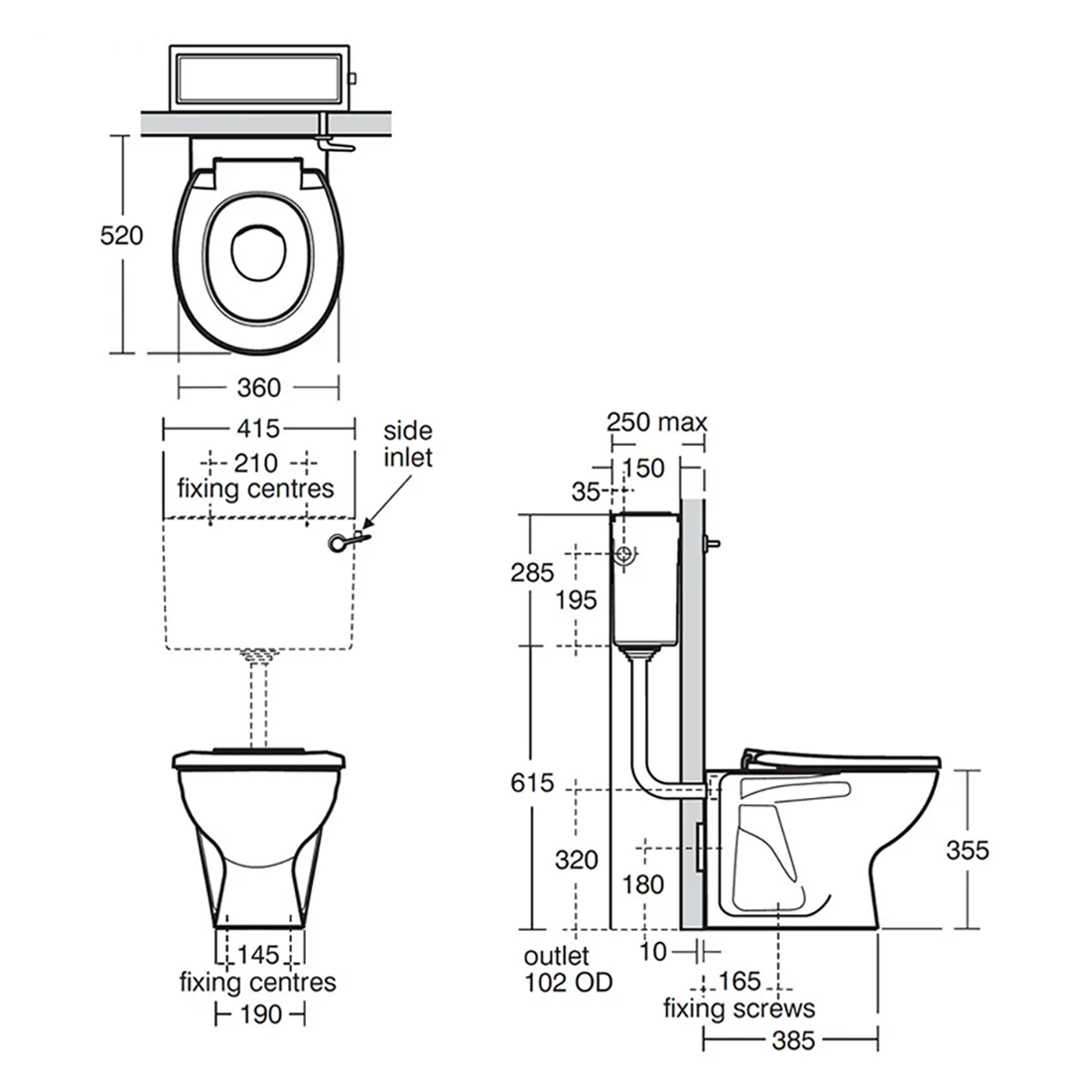Armitage Shanks Contour S304701 21 Close Coupled Or Back-To-Wall WC Pan