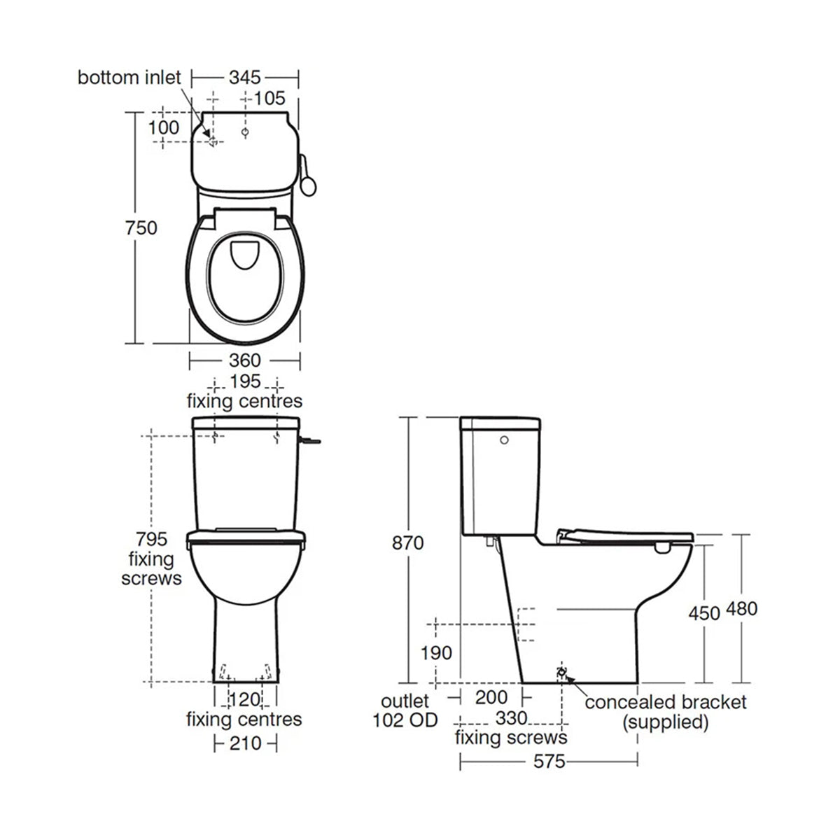 Armitage Shanks Contour S305401 21 Close Coupled WC Suite