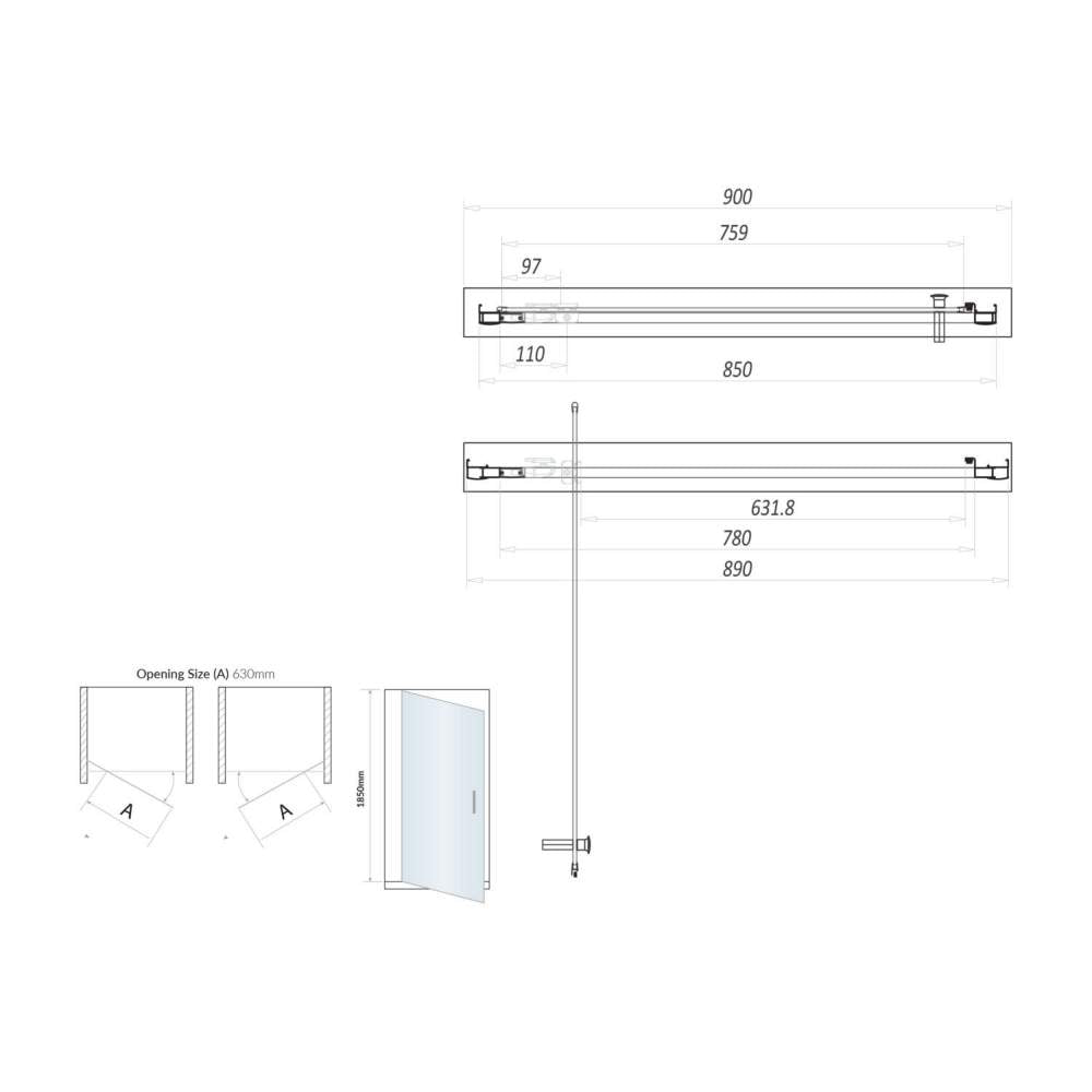 Luxe81 S6 Brushed Brass Pivot Door