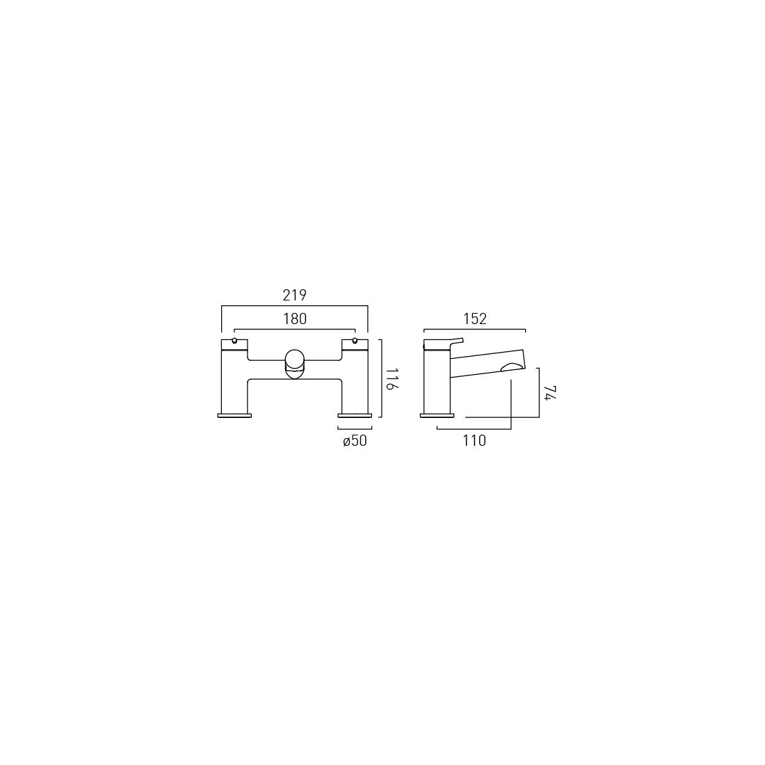 Vado Safari Lever Deck Mounted Bath Mixer