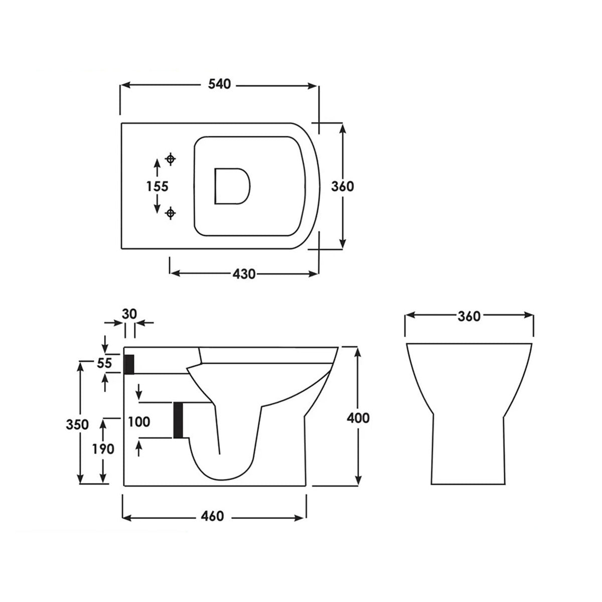 RAK Summit SM16AWHA Back-To-Wall White WC Pan With Soft-Close Toilet Seat