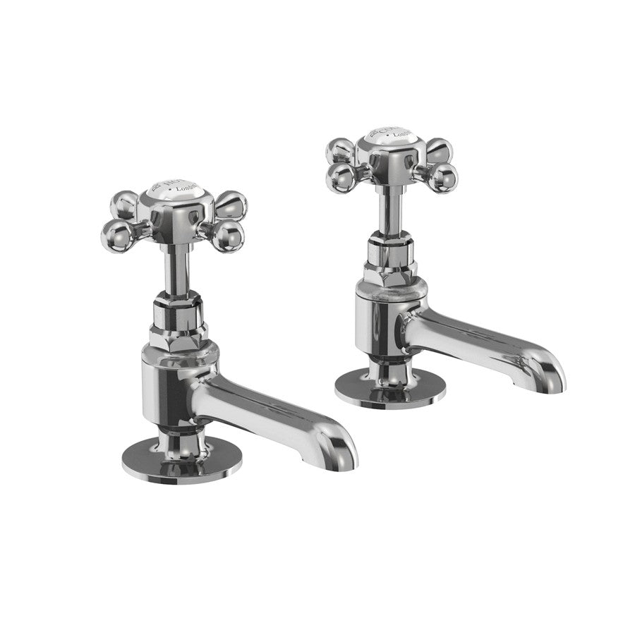 Burlington Stafford STA12_QT Long Nose Basin Pillar Taps (including the handles)