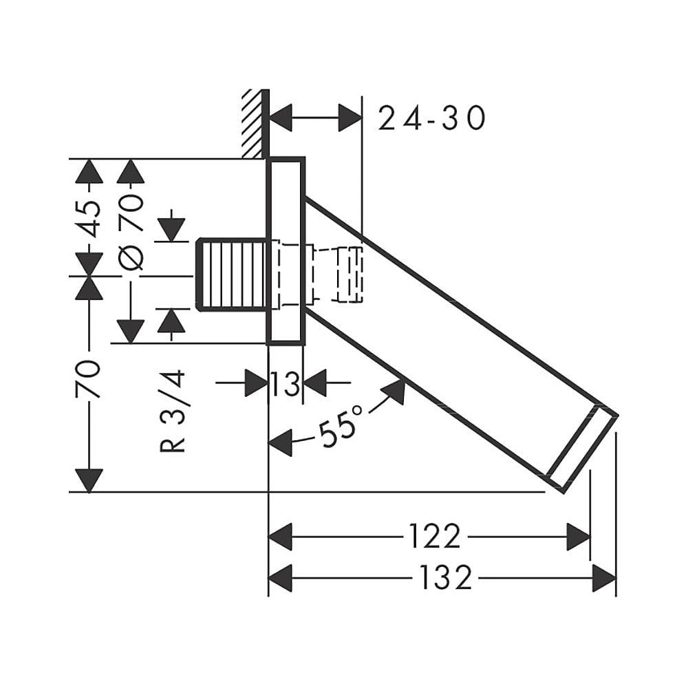 AXOR 10410000 Starck Wall-Mounted Bath Spout