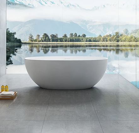 Luxe81 Stirling 1500mm Oval Freestanding Solid Surface Bath