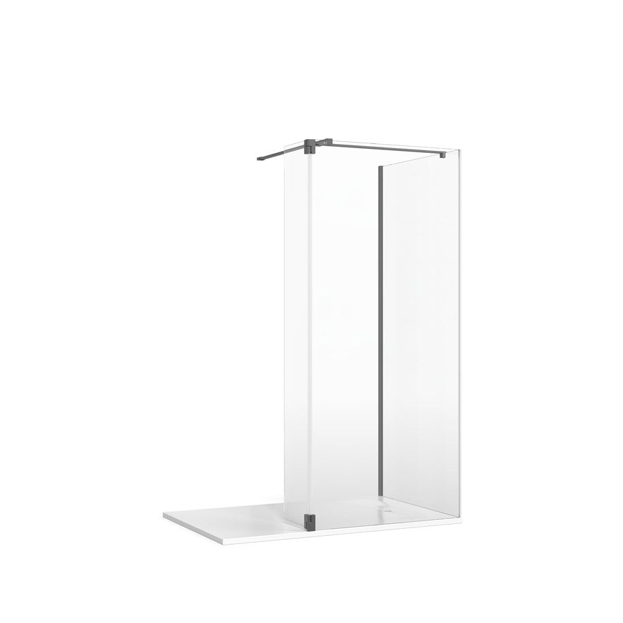 Crosswater Gallery 8 Glass Corner with Hinged Deflector (T Bracing Bar)