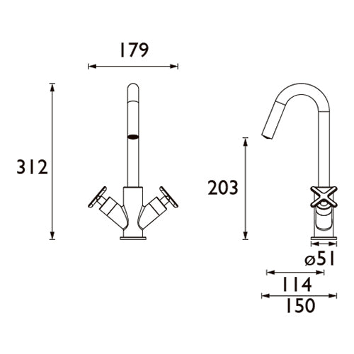 Heritage Salcombe 1 Taphole Basin Mixer