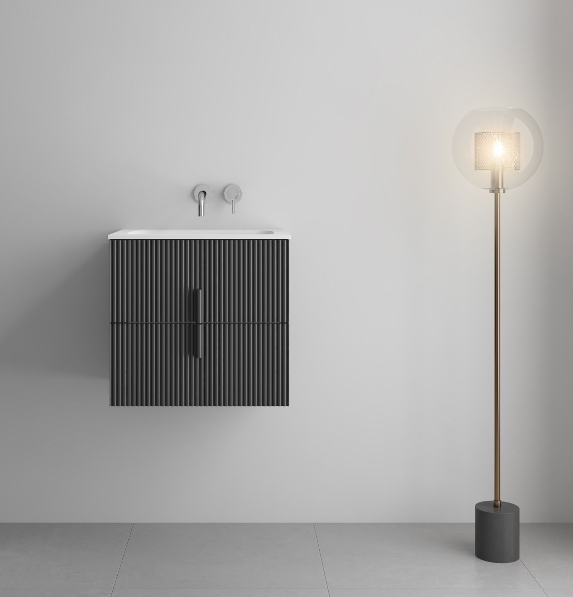 Luxe81 Tweed 600 Cabinet with Matte Basin 600 x 460 x 550mm