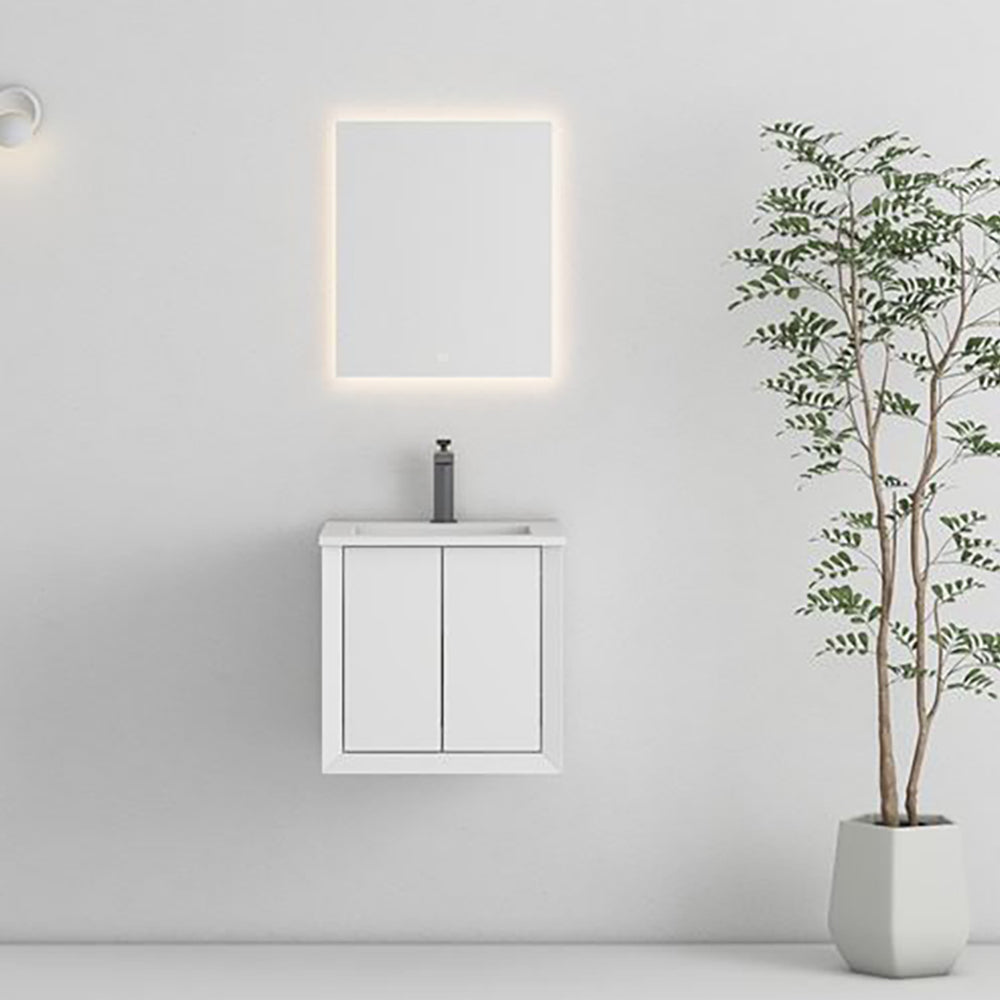 Luxe81 Val 400mm 2 Door Matt White Cabinet and Basin