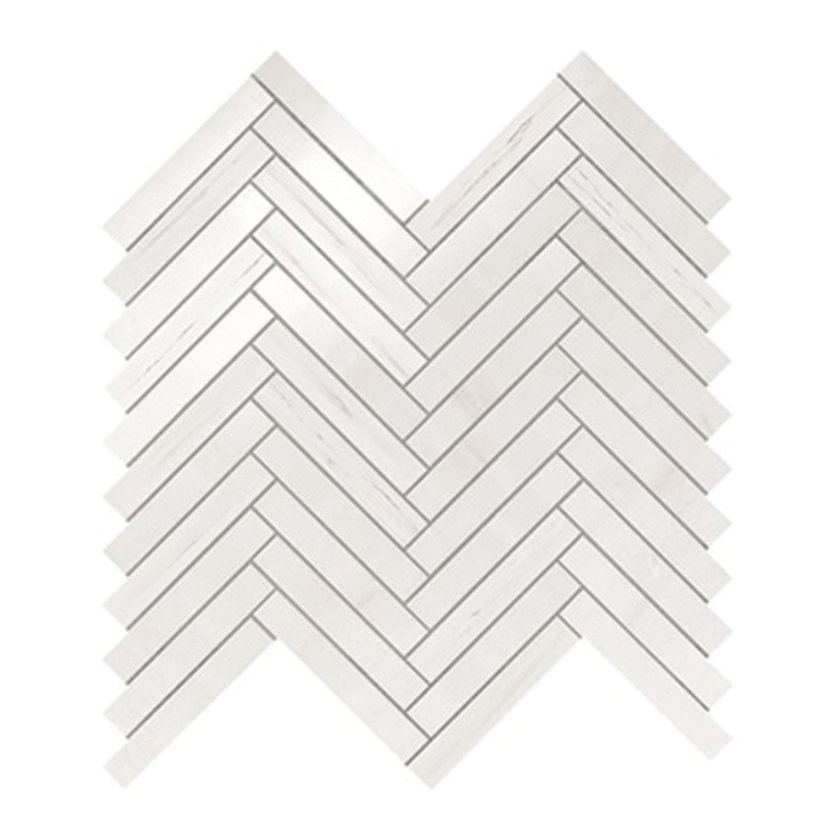 Minoli Marvel Bianco Dolomite Herringbone Ceramic Wall Tiles 30cm x 30.5cm VC03340