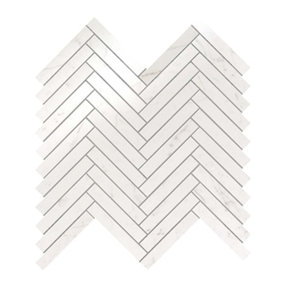 Minoli Marvel Carrara Pure Herringbone Ceramic Wall Tiles 30cm x 30.5cm VC03341