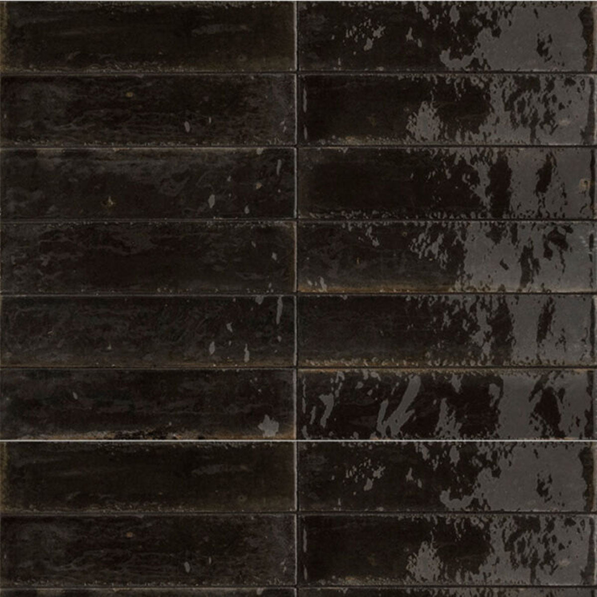 Minoli Luminous Lume Black Gloss Tiles 6cm x 24cm VC03643