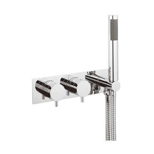 Crosswater Kai Lever 2 Outlet 2 Handle Concealed Thermostatic Shower Valve & Handset
