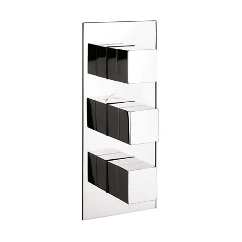 Crosswater Water Square 2 Outlet 3 Handle Concealed Thermostatic Shower Valve Portrait