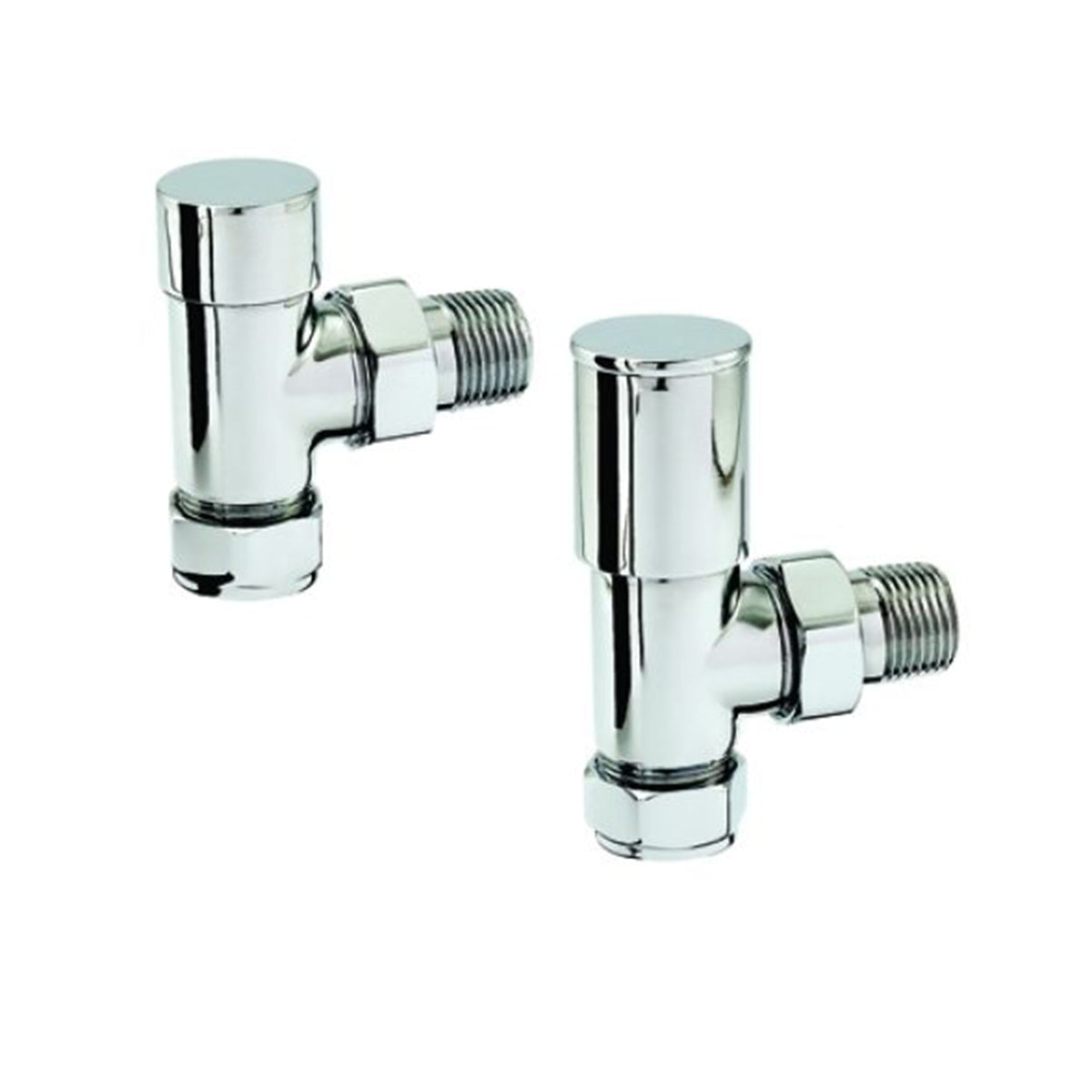 Zehnder ZEHVAL-SET-1-CR Modern Angled Radiator Valve Set Chrome Plate