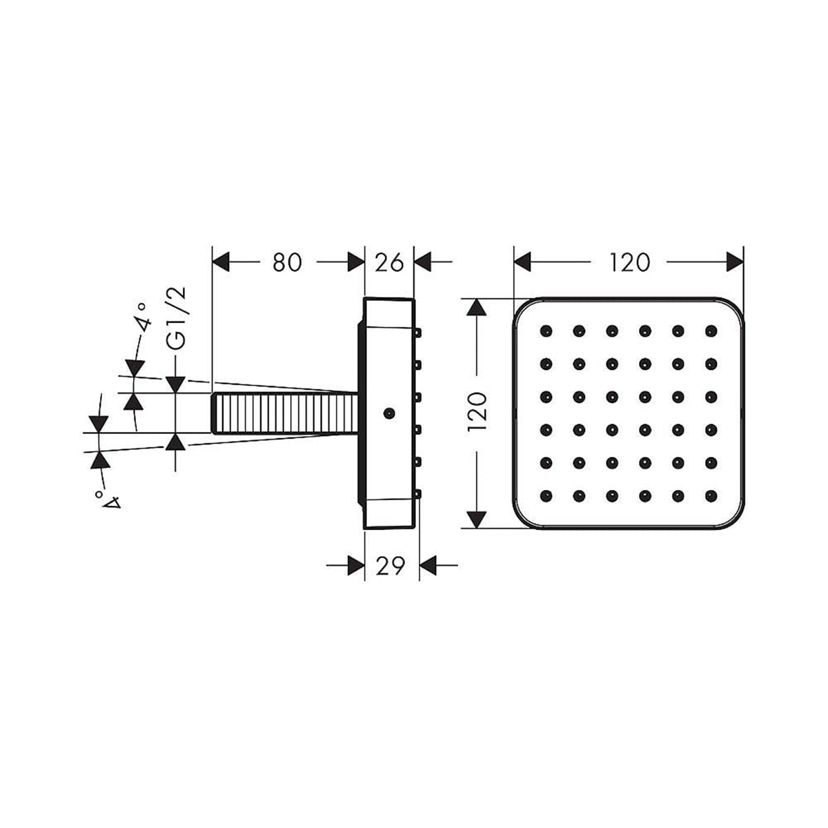 AXOR 36822000 Citterio E Body Jet for Targeted and Controlled Water Flow