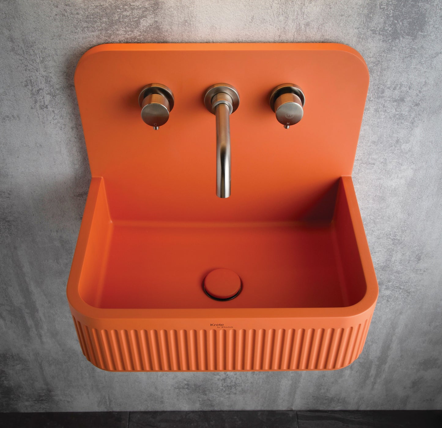 Luxe81 Zaros Concrete Basin with Fluted Front 450 x 320 x 380mm