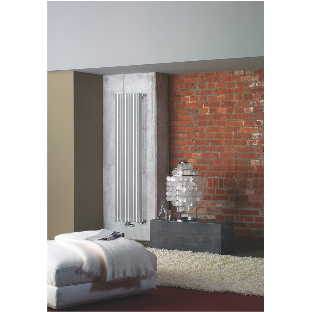 Zehnder Excelsior single finned radiator. 600mm x 1400mm. White (RAL9016) finish