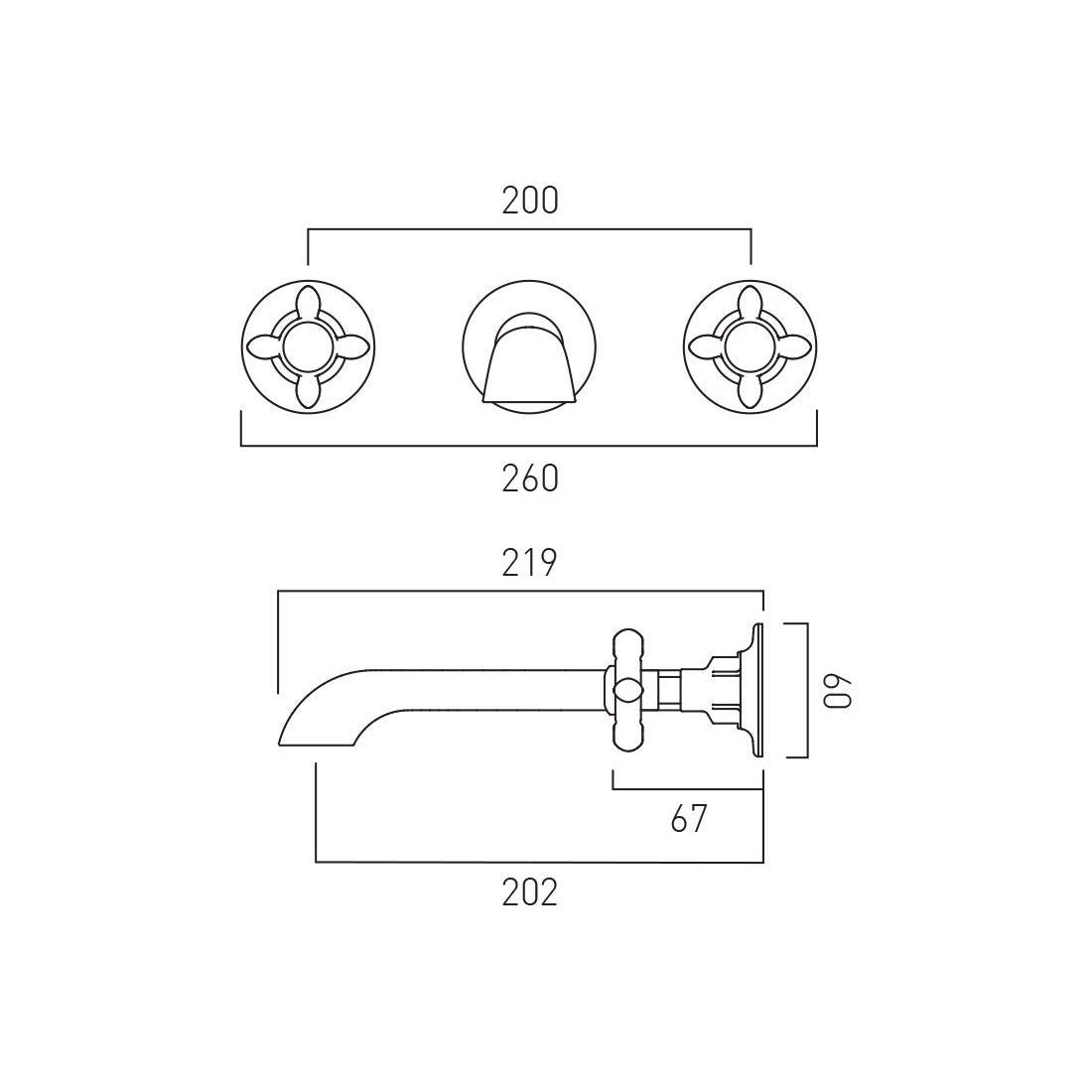 Vado Axbridge Wall Mounted Basin Mixer
