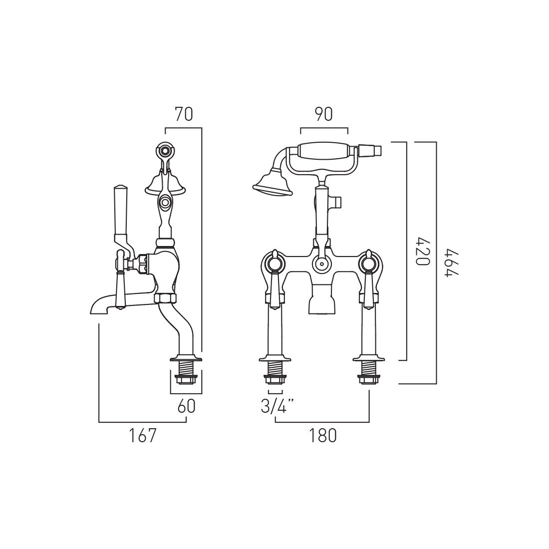 Vado Axbridge Bath Shower Mixer