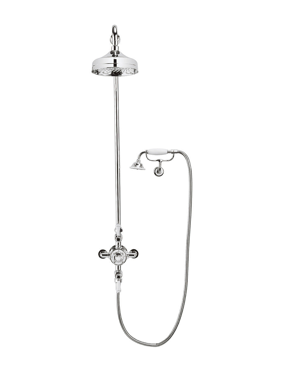 Crosswater Belgravia Thermo Shower Valve with Fixed Head and Cradle in Chrome