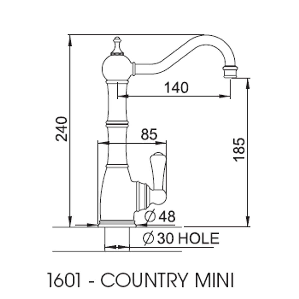 Perrin & Rowe Country Mini 1621 Filter Tap - Bronze