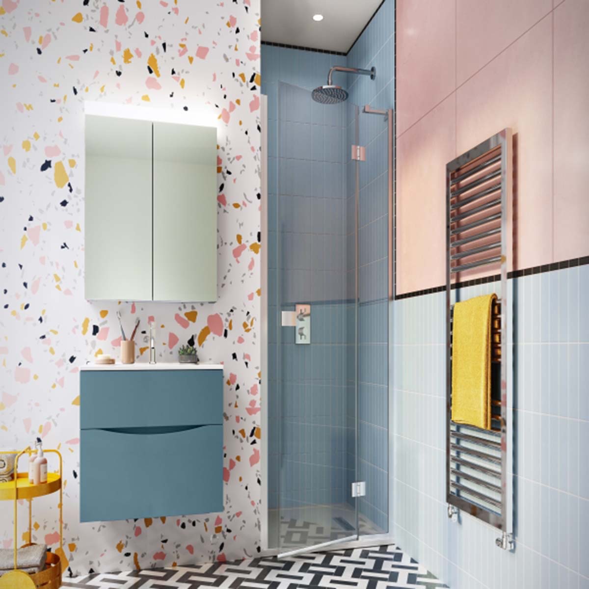 Crosswater Design+ Hinged Door Silver Clear 900