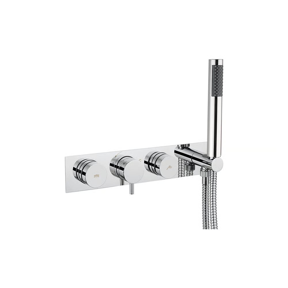Crosswater Dial Kai Lever Thermostatic Shower Valve with 2 Way Diverter & Handset Chrome