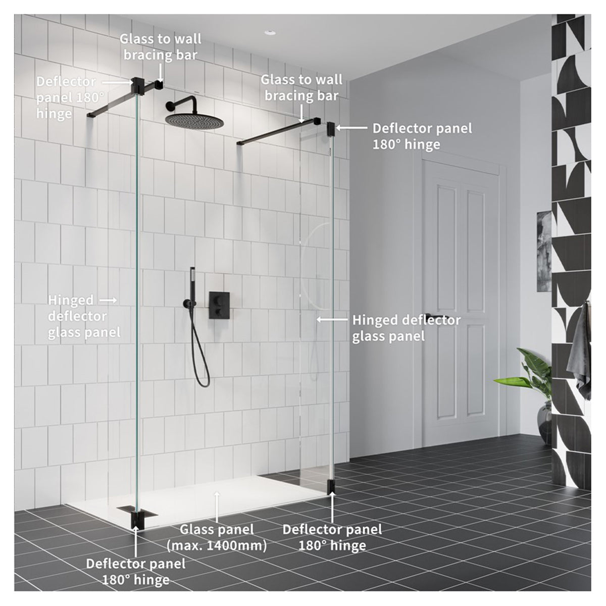 Crosswater 10mm Toughened Glass Panel
